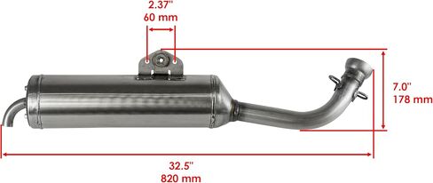 Caltric B16-E4703-01-00 Exhaust Muffler Compatible with Yamaha Grizzly 700 Kodiak 700 ATV in Saudi Arabia