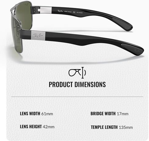 Ray-Ban RB3522 Square Shaped Sunglasses for Men & Women with Official RAYBAN Eyewear Kit in Saudi Arabia