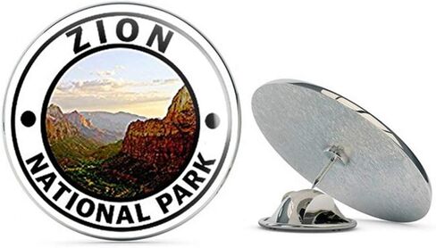 Round Zion National Park (Hike Travel Utah ut rv) Metal 0.75" Lapel Hat Pin Tie Tack Pinback in Saudi Arabia