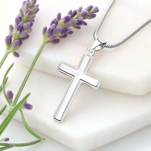 To My Son Necklace From Mom Dad - Mother Son Birthday Graduation Christmas Cross Link Chain Present With Message Card & Box #4 in Saudi Arabia