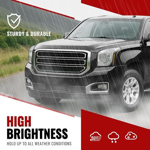 HECASA Fog Light Bezels Pair Compatible with 2015-2020 GMC Yukon/Yukon XL Fog Lamp Cover Trim Plastic (PP+ABS) Gloss Black Driver & Passenger Side Replacement for 22936426 22936427 in Saudi Arabia