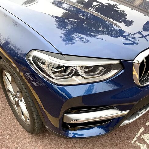 غطاء جفن الحاجب الأمامي للسيارة غطاء من ألياف الكربون الأسود اللامع بمظهر 2018 + BMW X3 X4 G01 G02 in Kuwait