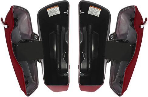حقيبة سرج صلبة قابلة للتمدد HR3 بلون أحمر Sunglo (مقلمة) مقاس 4 بوصات متوافقة مع 2017 Road Glide Special و2017 Street Glide Special (استبدال OEM) in Kuwait