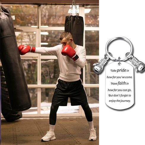 Inspirational Boxing Glove Keychain - Steel Appreciation Keepsake & Memorial Gift for Coach, Trainer, Colleague, Enthusiasts in Saudi Arabia