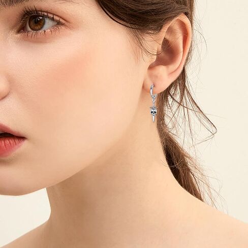 925 Sterling Silver skull hoop earrings punk rock earrings for women Halloween earrings Jewelry Gifts for Women Man in Kuwait