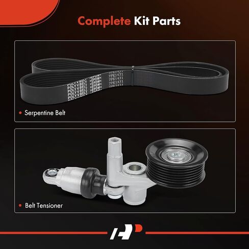 A-Premium Serpentine Drive Belt Kit with Tensioner Compatible with Honda Cars - Civic 2016 2017 2018 2019 2020-2.0L in Kuwait