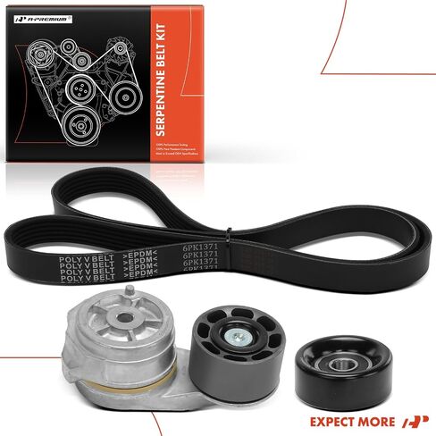 A-Premium Engine Serpentine Belt Drive Kit with Tensioner & Idler Pulley Compatible with Autocar LLC. Xpeditor, Xpeditor WX, Xpeditor WXLL & Kenworth W900 & Peterbilt 320, 357, 365, 378 - L6 10.8L in Saudi Arabia