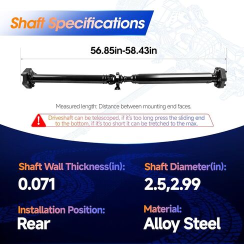 946-029 Rear Drive Shaft Prop Shaft Driveshaft Assembly Fit for Chevrolet Camaro 2010-2015, RWD, Automatic Transmission, Replace# 92194141, 92237000 in Saudi Arabia
