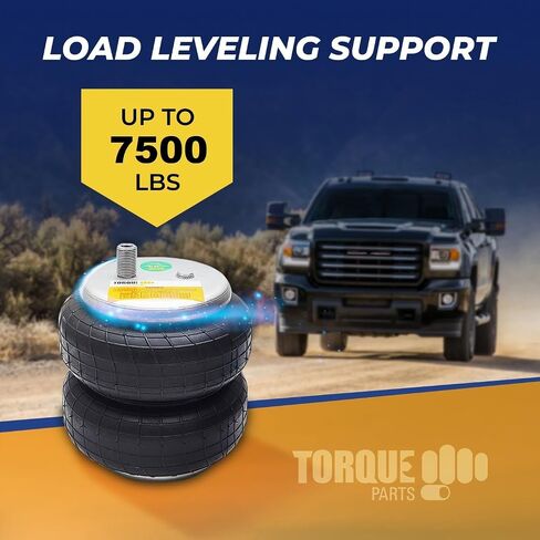 طقم تعليق كيس الهواء TORQUE لـ 1999-2024 Ford F550، 2007-2024 Dodge Ram 4500 5500 هيكل الكابينة فقط 2WD 4WD F-550 حقيبة مساعد خلفية زنبركية 5000 رطل (يستبدل Firestone Ride Rite 2404) (TR2404) in Kuwait
