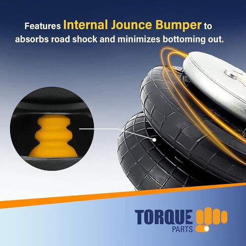 طقم تعليق كيس الهواء TORQUE لـ 1999-2024 Ford F550، 2007-2024 Dodge Ram 4500 5500 هيكل الكابينة فقط 2WD 4WD F-550 حقيبة مساعد خلفية زنبركية 5000 رطل (يستبدل Firestone Ride Rite 2404) (TR2404) in Kuwait