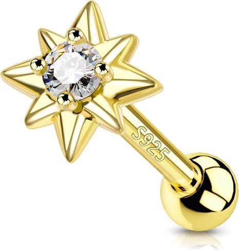 COCHARM 20g Cartilage Earrings 925 Sterling Silver Helix Earrings Star Tragus Stud Forward Helix Stud Conch Piercing Jewelry for Women in Saudi Arabia