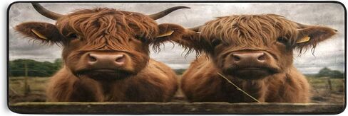 سجادة YETTASBIN Highland Cow Runner، سجادة أرضية كبيرة غير قابلة للانزلاق ومضادة للتعب للمطبخ والحمام وغرفة المعيشة والمدخل وديكور المكتب المنزلي، 72 × 24 بوصة in Saudi Arabia