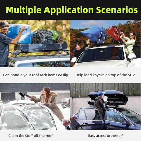 Car Door Step with Roof Rack Mount, 400lb Capacity, Aircraft-Grade Aluminum, Anti-Slip Surface, 6.3-inch Platform, Black in Saudi Arabia