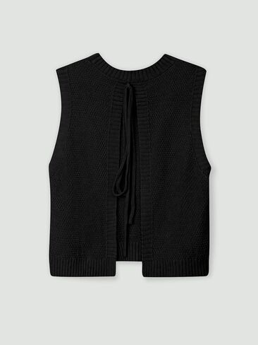 Verdusa Women's Cute Backless Sweater Vest Sleveless Open Back Tank Tops Going Out Knit Top in Saudi Arabia