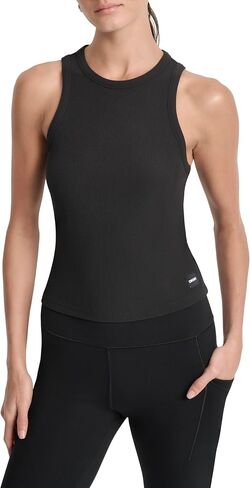 DKNY Women's High Neck Logo Patch Tank Top in Saudi Arabia