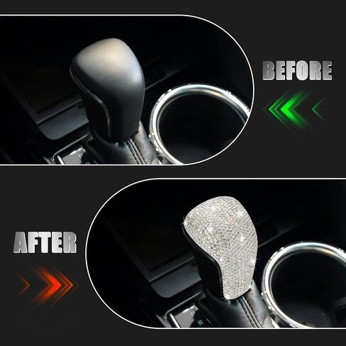 غطاء مقبض ناقل الحركة Bling Gear من TOMALL متوافق مع Toyota Camry 2018 2019 2020 2021 Bling Shifter Panel Trim Bling الملحقات الداخلية Shift Gear Lever Cover ديكورات لامعة للسيارة in Saudi Arabia