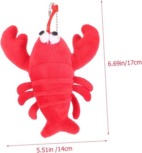 2Pcs Plush Crayfish Keychain Bag Ornament Chic Key Holder Pendant for Women and Girls Durable Cute Keychain Present for Friends Adorable Crayfish Design for Car Keys Bags in Saudi Arabia