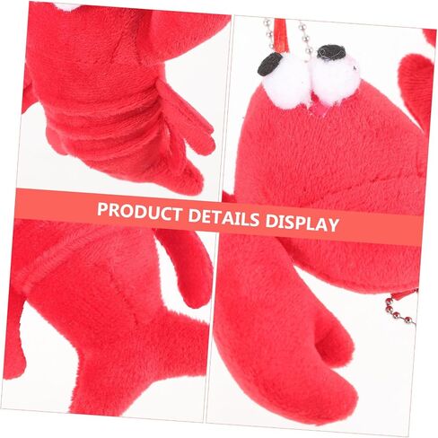 2Pcs Plush Crayfish Keychain Bag Ornament Chic Key Holder Pendant for Women and Girls Durable Cute Keychain Present for Friends Adorable Crayfish Design for Car Keys Bags in Saudi Arabia