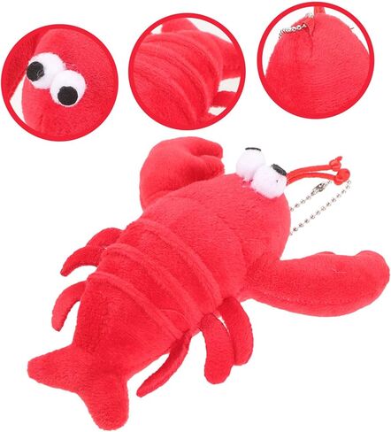 2Pcs Plush Crayfish Keychain Bag Ornament Chic Key Holder Pendant for Women and Girls Durable Cute Keychain Present for Friends Adorable Crayfish Design for Car Keys Bags in Saudi Arabia