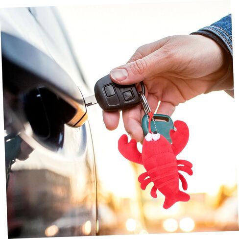 2Pcs Plush Crayfish Keychain Bag Ornament Chic Key Holder Pendant for Women and Girls Durable Cute Keychain Present for Friends Adorable Crayfish Design for Car Keys Bags in Saudi Arabia