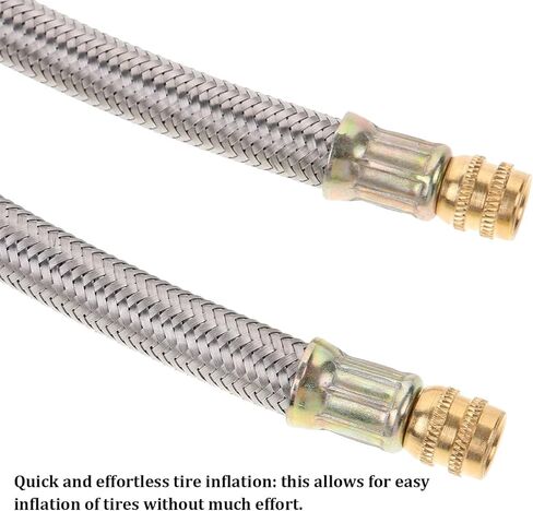 Car Valve Stem Extenders, 2PCS 7"/180mm Stainless Steel Braided Vehicle Tire Dual Valve Stem Extension with 2PCS Clip, Flexible Auto Tyre Valve Adapter, Universal for Truck Trailer RV in Kuwait