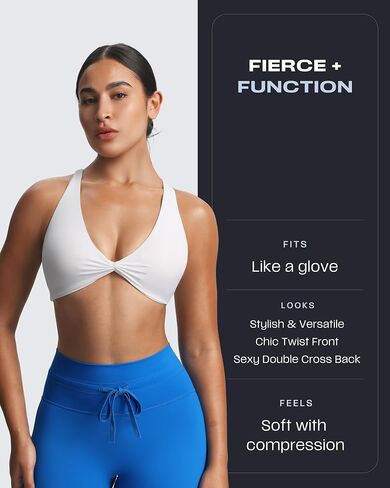 Aoxjox Women's Workout Sienna Crossback Sports Bras Fitness Low Impact Bra Yoga Crop Tank in Saudi Arabia