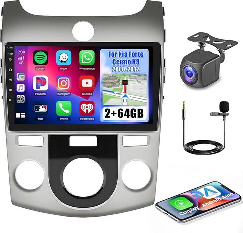 2+64G Android 13 Carplay Stereo for Kia Forte 2009-2017 مع Apple Car Play Android Auto، شاشة لمس 9 بوصة نظام Android GPS Navi مع WiFi RDS BT SWC in Saudi Arabia