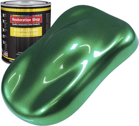 Restoration Shop - Emerald Green Metallic Acrylic Enamel Auto Paint - Quart Paint Color Only - Professional Single Stage High Gloss Automotive, Car, Truck, Equipment Coating, 2.8 VOC in Saudi Arabia