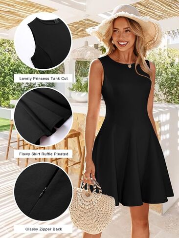 Women's A Line Cocktail Dresses Mini Tank Sleeveless Business Casual Work Graduation Wedding Club Party Short Dress in Saudi Arabia