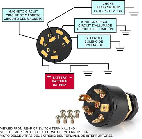 Marine Ignition Switch Replaces Sierra MP41000,Replaces Mercury Marine87-88107 87-17393 87-88107A5,SEA-Dog 420381-1 for Board Outboard Ignition Starter Switch in Saudi Arabia