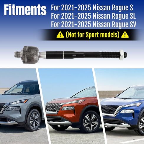 نهاية قضيب الربط الداخلي الأمامي من الفولاذ الكربوني الفاخر لسيارة Nissan Rogue S/SL/SV (ليست رياضية) 2021-2025 | ملاءمة مباشرة لليسار/اليمين in Kuwait