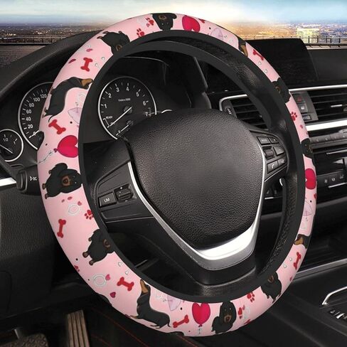 Car Steering Wheel Cover with Anti-Slip Lining, Universal 15 inch Wheel Cover, Fashion Car Interior Accessories for Women Men - Purple Lavender Flower in Kuwait