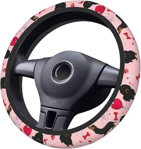 Car Steering Wheel Cover with Anti-Slip Lining, Universal 15 inch Wheel Cover, Fashion Car Interior Accessories for Women Men - Purple Lavender Flower in Kuwait