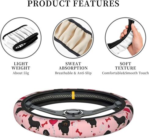 Car Steering Wheel Cover with Anti-Slip Lining, Universal 15 inch Wheel Cover, Fashion Car Interior Accessories for Women Men - Purple Lavender Flower in Kuwait