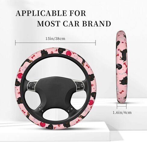 Car Steering Wheel Cover with Anti-Slip Lining, Universal 15 inch Wheel Cover, Fashion Car Interior Accessories for Women Men - Purple Lavender Flower in Kuwait