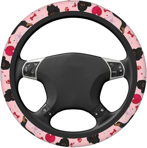 Car Steering Wheel Cover with Anti-Slip Lining, Universal 15 inch Wheel Cover, Fashion Car Interior Accessories for Women Men - Purple Lavender Flower in Kuwait