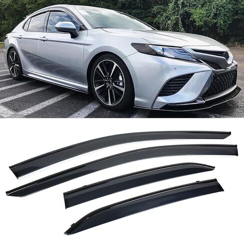Premium Sport Black Trim Window Visor Rain Guard Deflector with Clips Made Compatible for 2018-2024 Toyota Camry LE SE XLE XSE TRD Hybrid in Saudi Arabia