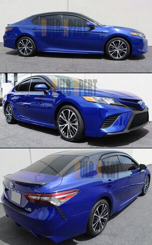Premium Sport Black Trim Window Visor Rain Guard Deflector with Clips Made Compatible for 2018-2024 Toyota Camry LE SE XLE XSE TRD Hybrid in Saudi Arabia