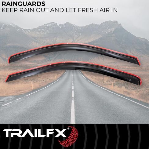 TrailFX 2446IC in-Channel Window Vents Rainguards Fits Chevrolet Silverado 1500 2500 3500 2023-2025 Snap-in Installation Low Profile Acrylic 2-Piece Smoked Rainguards in Saudi Arabia