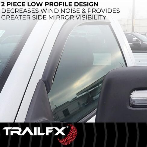 TrailFX 2446IC in-Channel Window Vents Rainguards Fits Chevrolet Silverado 1500 2500 3500 2023-2025 Snap-in Installation Low Profile Acrylic 2-Piece Smoked Rainguards in Saudi Arabia