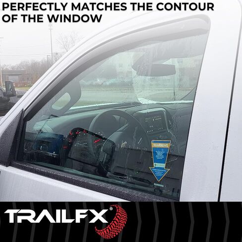 TrailFX 2446IC in-Channel Window Vents Rainguards Fits Chevrolet Silverado 1500 2500 3500 2023-2025 Snap-in Installation Low Profile Acrylic 2-Piece Smoked Rainguards in Saudi Arabia