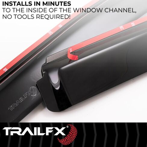 TrailFX 2446IC in-Channel Window Vents Rainguards Fits Chevrolet Silverado 1500 2500 3500 2023-2025 Snap-in Installation Low Profile Acrylic 2-Piece Smoked Rainguards in Saudi Arabia