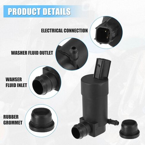 ACROPIX Car Windshield Washer Motor Pump Replacement Fit for VOLVO C70 - Pack of 1 Black in Saudi Arabia