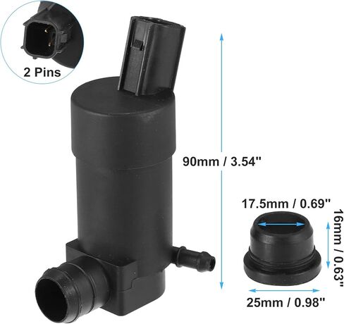 ACROPIX Car Windshield Washer Motor Pump Replacement Fit for VOLVO C70 - Pack of 1 Black in Saudi Arabia