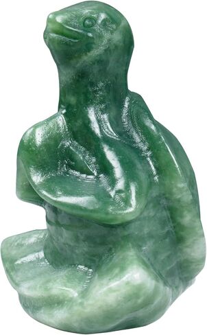 Green Jade Sea Turtle Meditation Crystal Yoga Sculpture,Hand Carved Healing Figurine Spiritual Decor Chakra Balancing Gift,Zen Statue for Home Office Decorations in Saudi Arabia