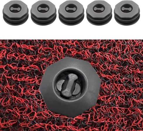 5PCS Car Carpet Fixing Clips - Double Layer Car Interior Floor Mat Safety Non-Slip Fasteners Clips - Twist-Lock Hook Fastening Accessories Foot Pad Buckle Set Universal for Most Cars (Black) in Kuwait