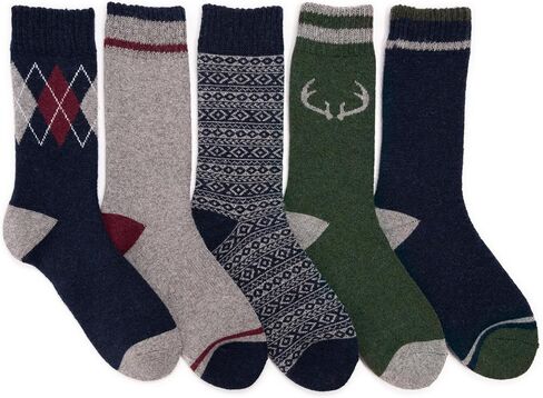 MUK LUKS Men's 5 Pack Wool Socks in Saudi Arabia