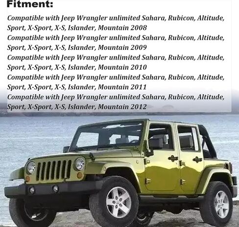 غطاء مقعد جلدي بديل للجانب السفلي للسائق من GXARTS باللون الأسود #ALX9 متوافق مع Jeep Wrangler 2008 2009 2010 2011 2012 in Saudi Arabia