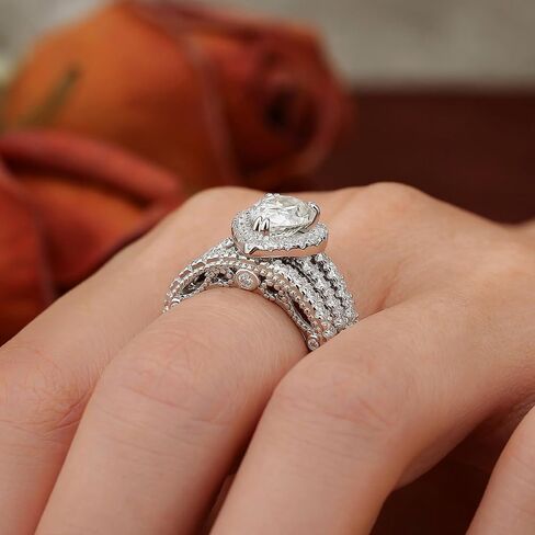 Vintage Moissanite Rings for Women Pear Cut Engagement Rings Wedding Bridal Sets for Her D Color VVS1 925 Sterling Silver in Saudi Arabia