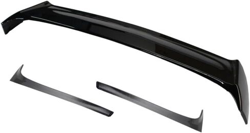 جناح سقف النافذة الخلفية + فاصل الشفاه للجناح الجانبي مناسب لسيارة Volkswagen VW Golf S/SE/SEL/ MK7/ MK7.5 2015-2021، جناح علوي للباب الخلفي باللون الأسود اللامع مكون من 3 قطع من الملحقات الخارجية in Kuwait